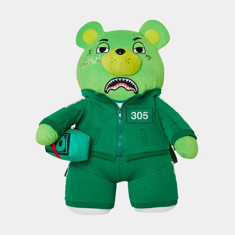 Squid Game Contestant Bear Mens Backpack (Green/White)