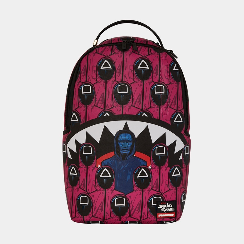 Squid Game Embossed Mens Backpack (Purple/Black)