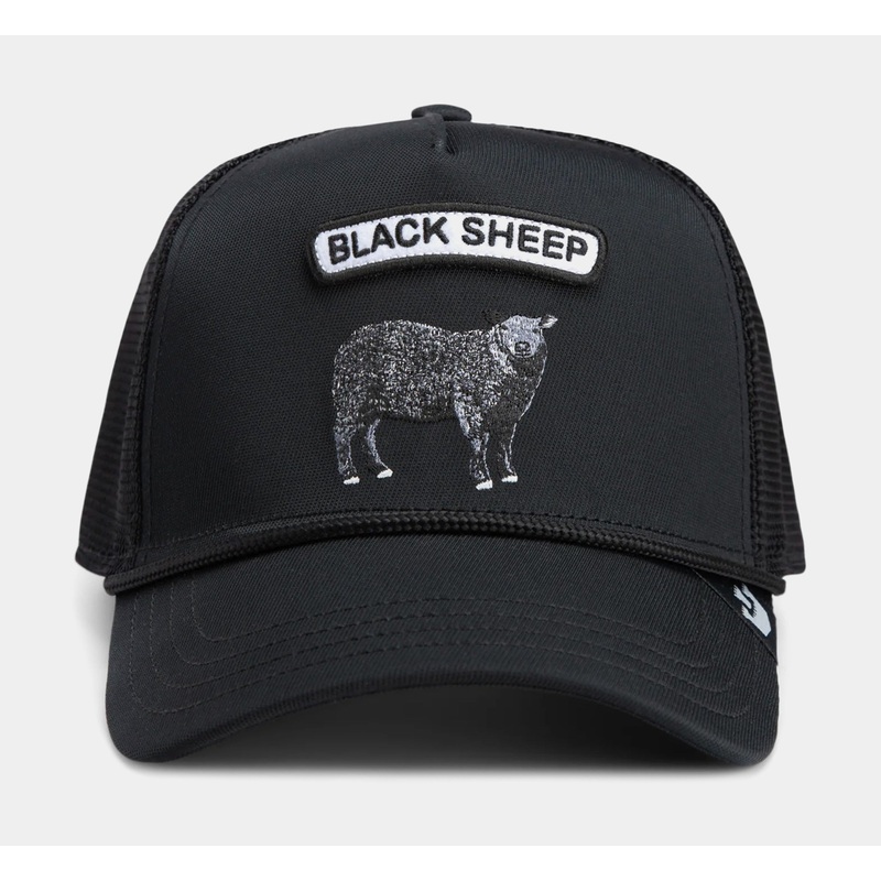 The Black Sheep RLXD Trucker Mens Hat (Black/White)