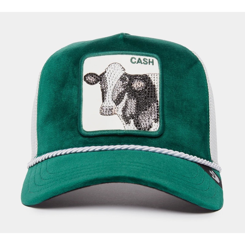 The Emerald Cow Suede Trucker Mens Hat (Green/White)