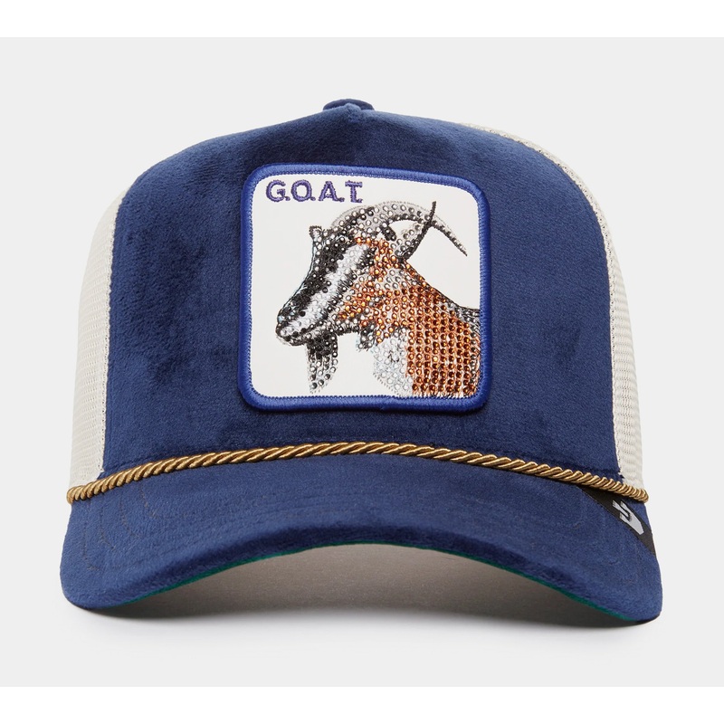 The Goat Suede Trucker Mens Hat (Blue/White)