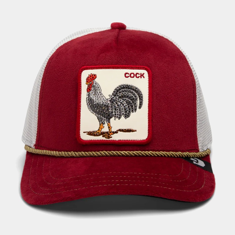 The Rooster Extreme Trucker Mens Hat (White/Red)