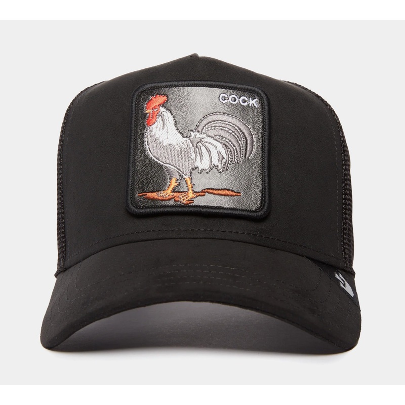 The Rooster Suede Trucker Mens Hat (Black/White)