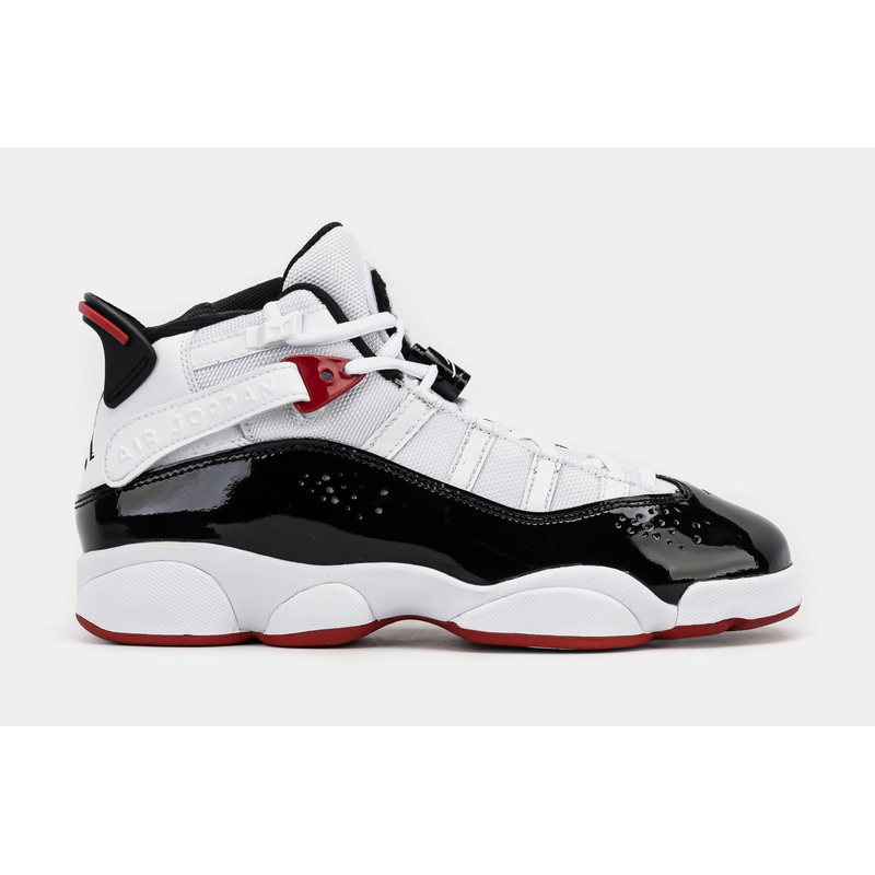6 Rings Grade School Basketball Shoes (White/Black/Varsity Red) Free Shipping