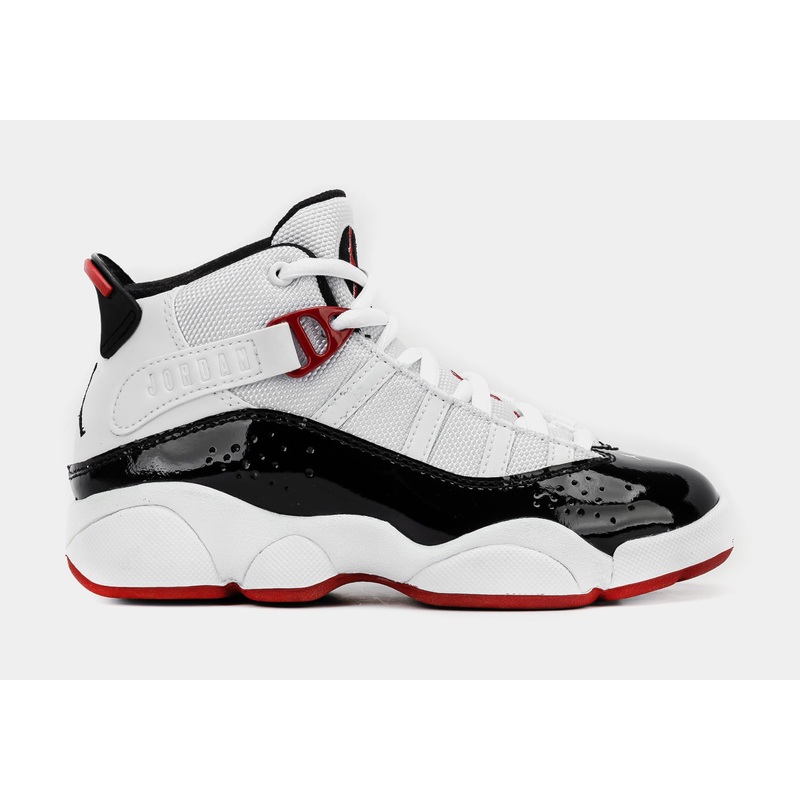 6 Rings Preschool Basketball Shoes (White/Black/Varsity Red) Free Shipping