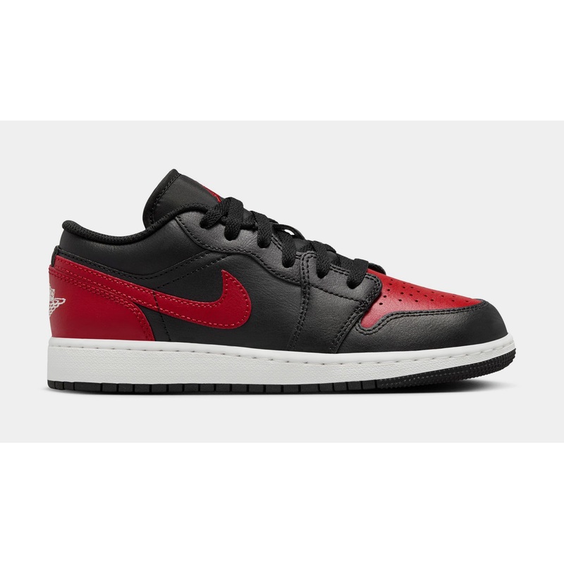 Air Jordan 1 Low Grade School Basketball Shoes (Black/Varsity Red/Summit White)