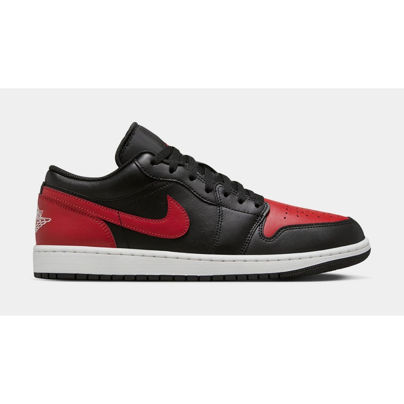 Air Jordan 1 Low Mens Basketball Shoes (Black/Summit White/Varsity Red)