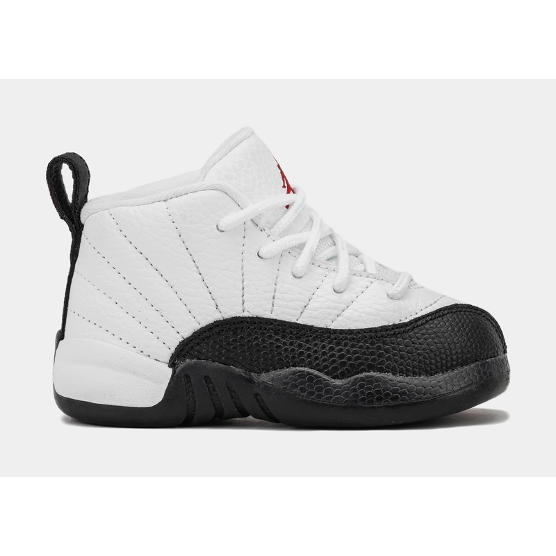 Air Jordan 12 Retro Taxi Flip Infant Toddler Lifestyle Shoes (White/Gym Red/Black)