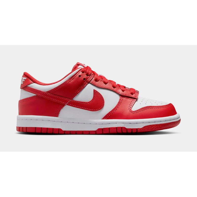 Dunk Low Grade School Lifestyle Shoes (White/University Red)