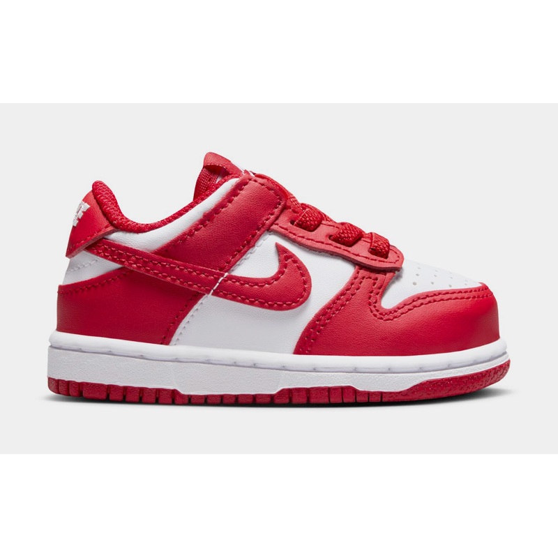 Dunk Low Infant Toddler Lifestyle Shoes (White/University Red/White)