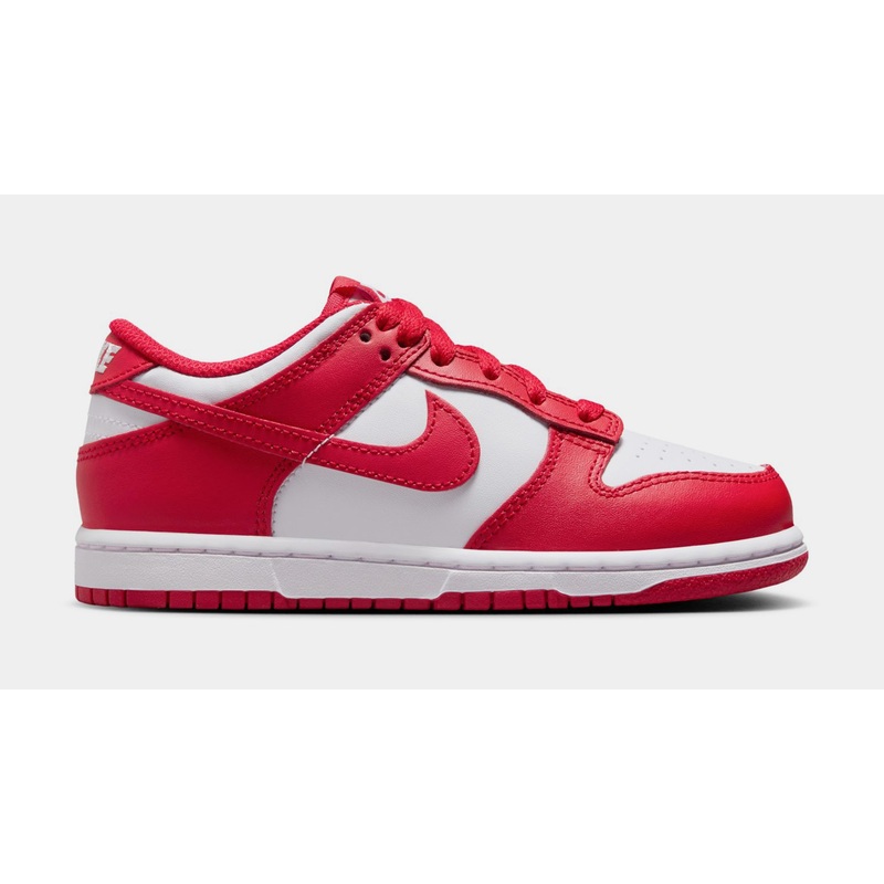Dunk Low Preschool Lifestyle Shoes (White/University Red)