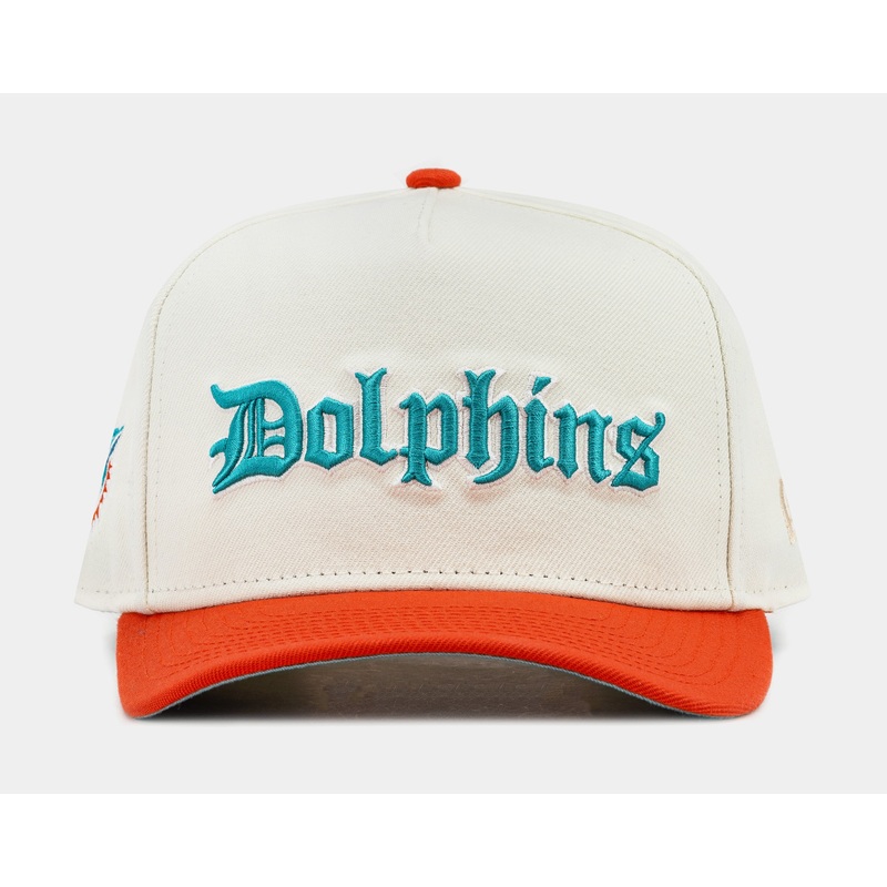 Exclusive Miami Dolphins Chrome 950AF Snapback Mens Hat (Orange/Teal)
