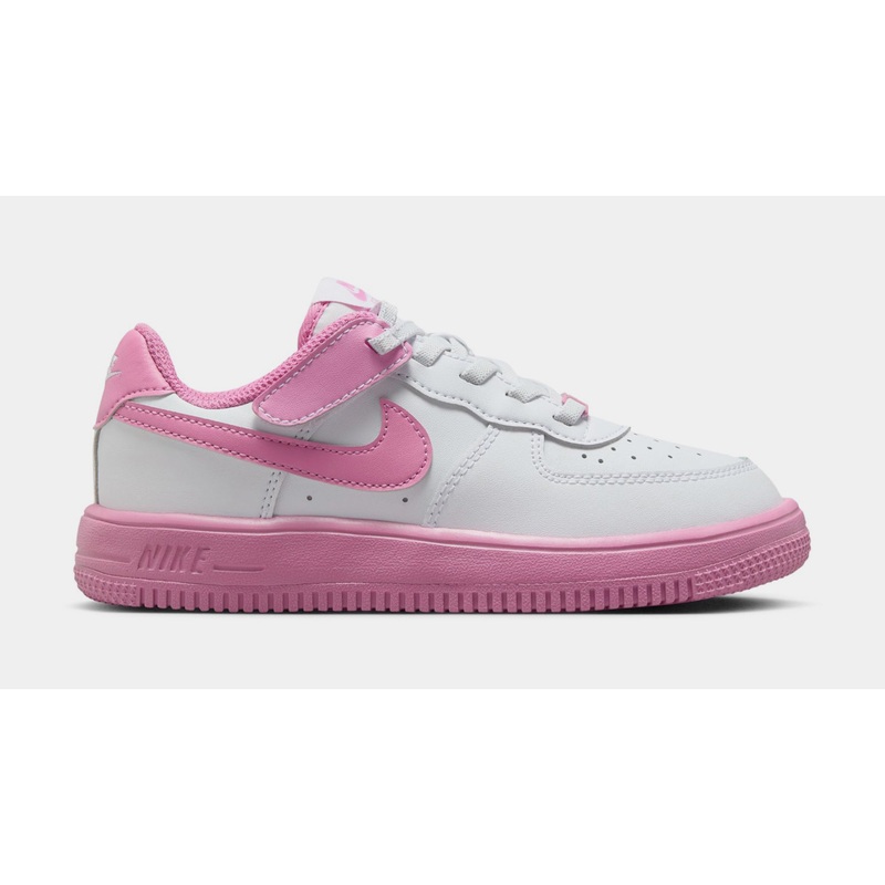 Force 1 Low EasyOn Preschool Lifestyle Shoes (White/Magic Flamingo)