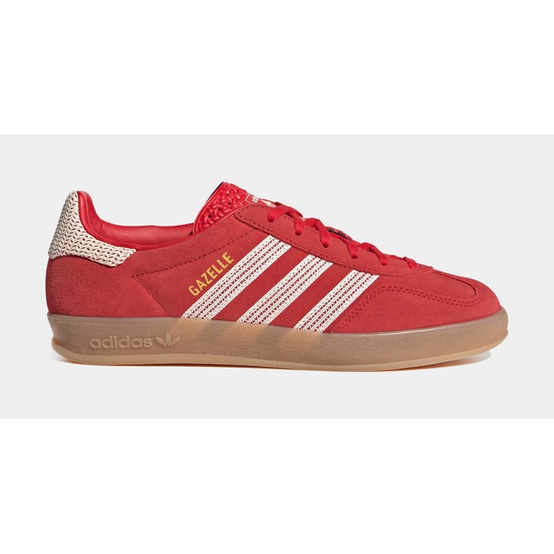Gazelle Indoor Womens Lifestyle Shoes (Better Scarlet/Wonder White/Gum)