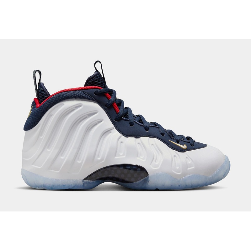 Little Posite One Obsidian Grade School Basketball Shoes (Obsidian/White/University Red)
