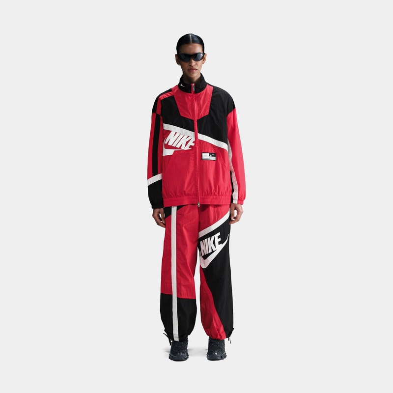 NSW Oversized Woven Womens Jacket (Red/Black)