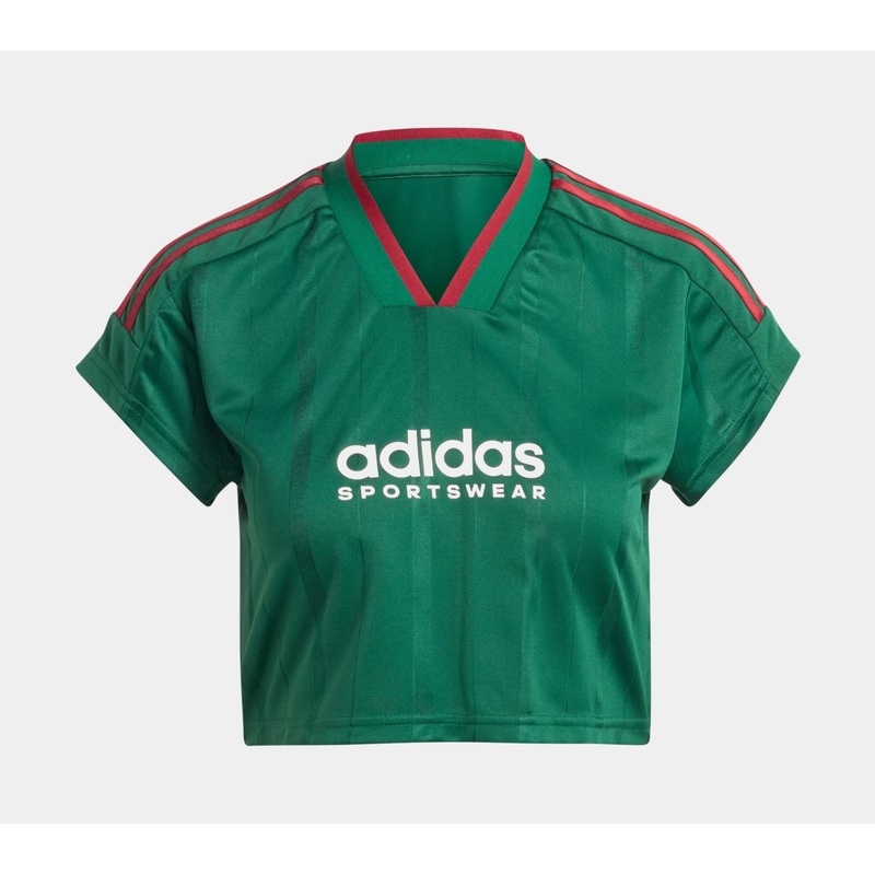 Tiro Cut 3 Stripes Cropped Womens Jersey (Green)