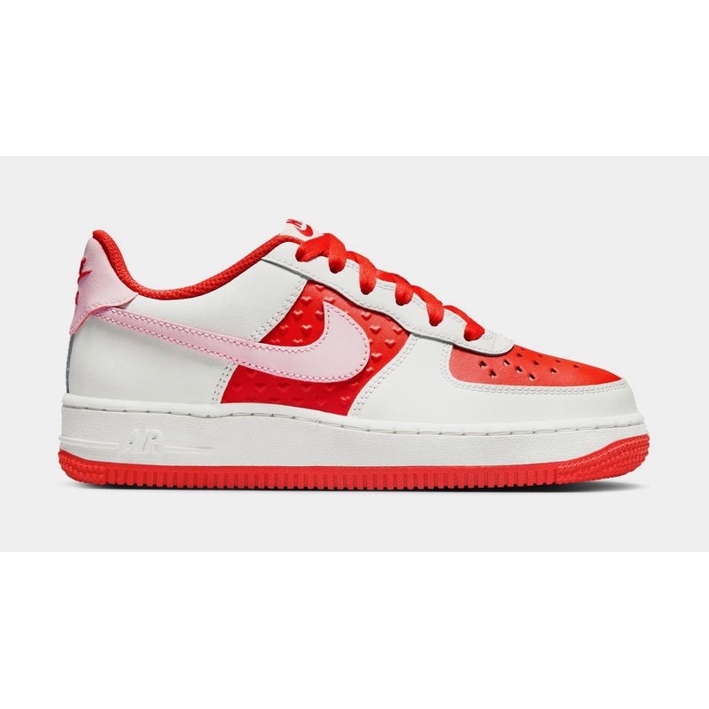 Air Force 1 Low Valentines Day Grade School Lifestyle Shoes (Summit White/Pink Foam/Light Crimson/Fire Red)