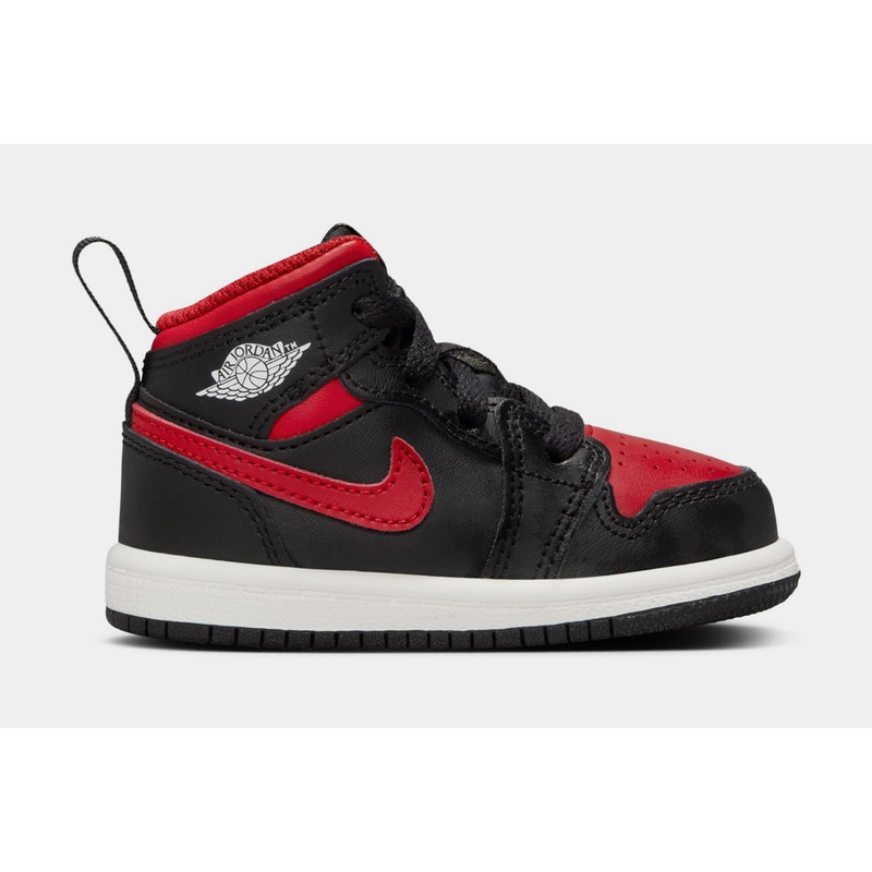 Air Jordan 1 Mid Toddler Basketball Shoes (Black/Varisty Red/Summit White)