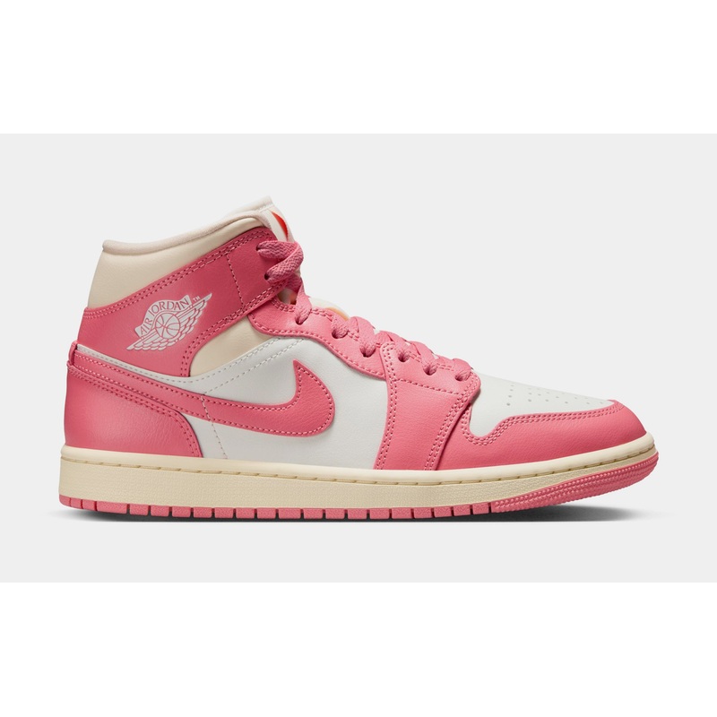 Air Jordan 1 Mid Womens Lifestyle Shoes (Sail/Guava Ice/Muslin/Pink Salt)