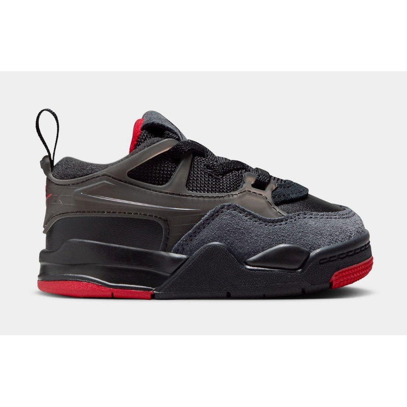 Air Jordan 4 RM Bred Infant Toddler Lifestyle Shoes (Black/Anthracite/Varsity Red)