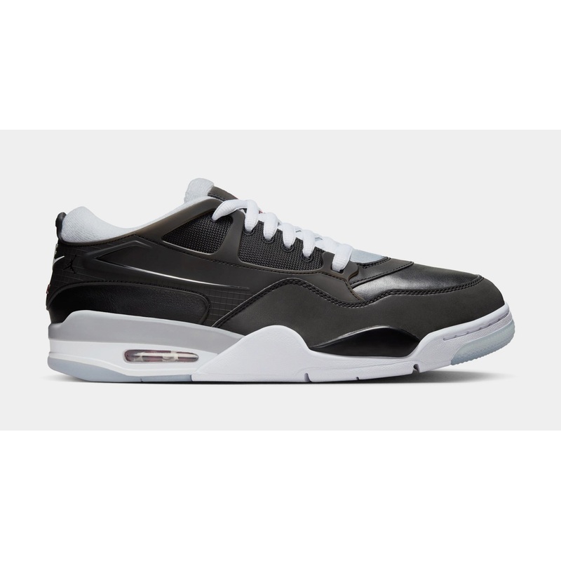 Air Jordan 4 RM Mens Lifestyle Shoes (Black/Wolf Grey/Fire Red)