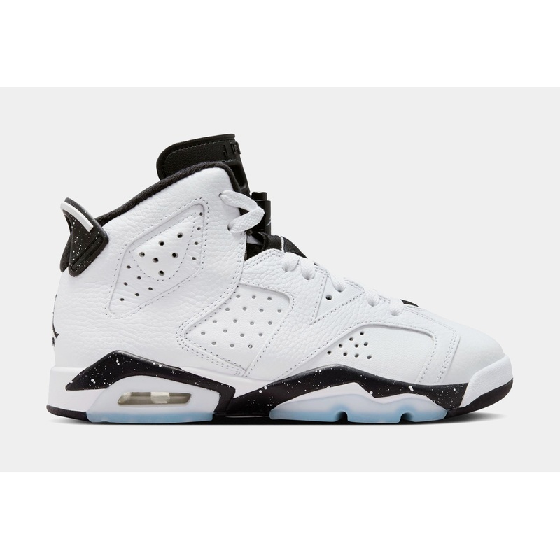 Air Jordan 6 Retro White & Black Grade School Lifestyle Shoes (White/Black)