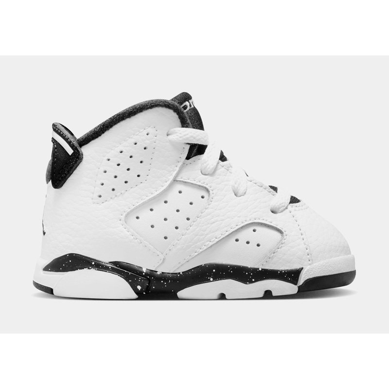 Air Jordan 6 Retro White & Black Infant Toddler Lifestyle Shoes (White/Black)