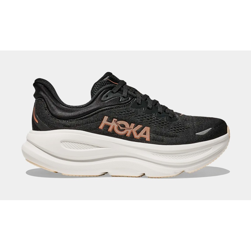 Bondi 9 Womens Running Shoes (Black/Gold)