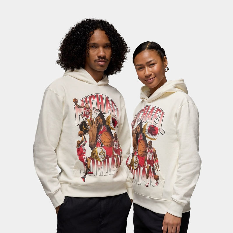 Flight Fleece 23 Michael Pullover Mens Hoodie (Sail/Red)
