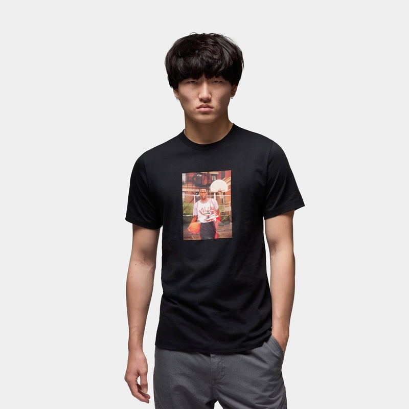 Michael Jordan Brand Photo Mens Short Sleeve Shirt (Black/Red)