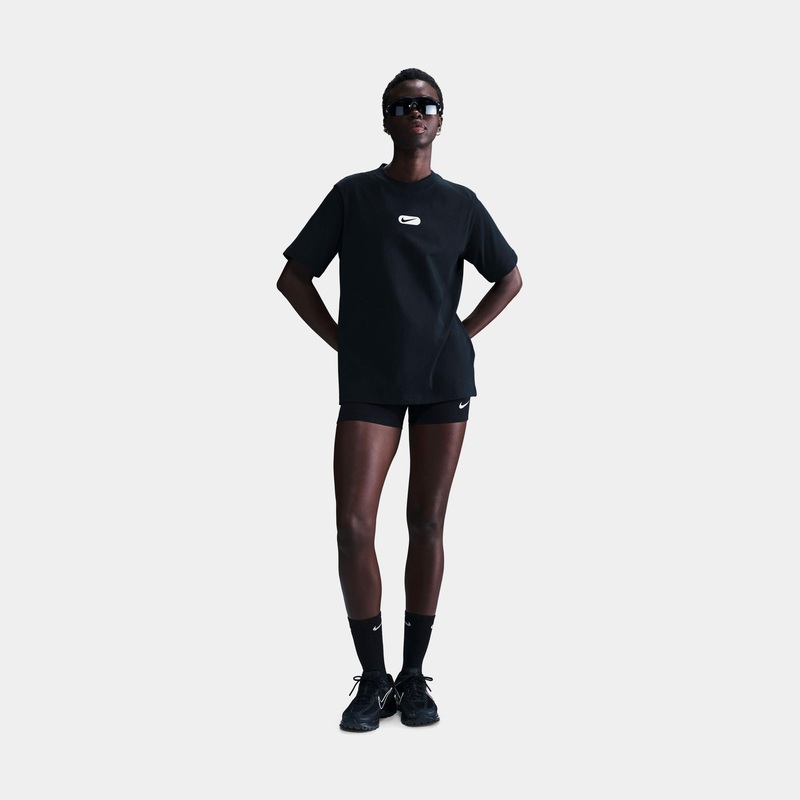 NSW Club Swoosh Womens Short Sleeve Shirt (Black)