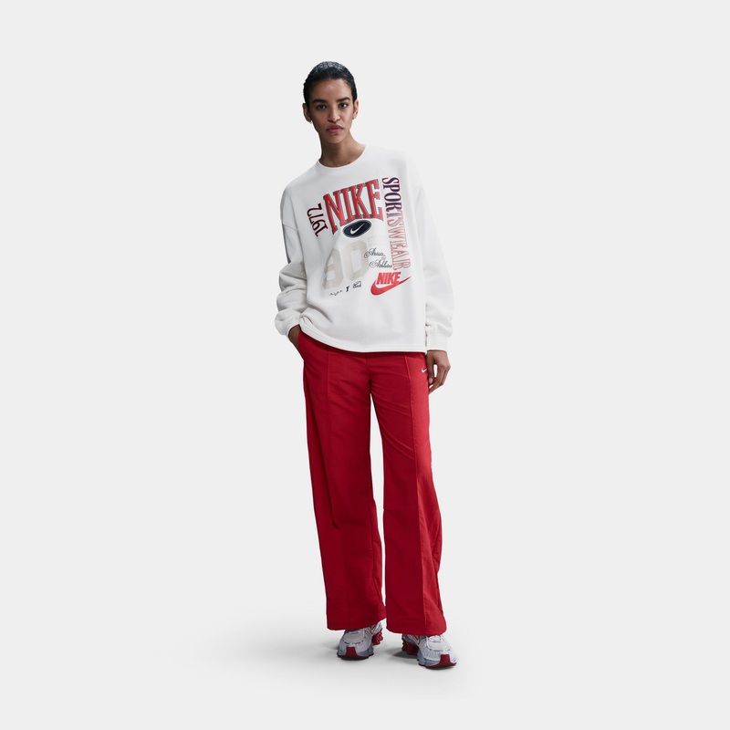 NSW Oversized French Terry Womens Crewneck (Sail/Black/Red)