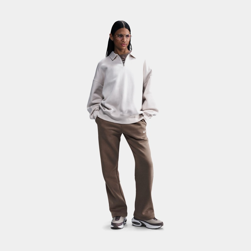 NSW Phoenix Fleece Open Hem Womens Sweatpants (Brown/Beige)