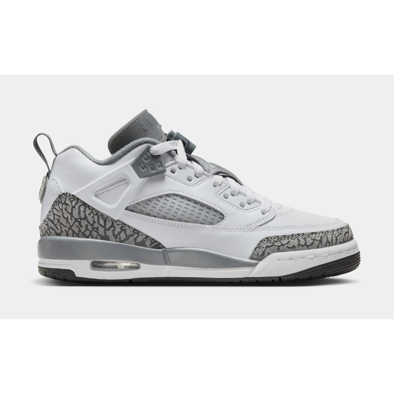 Spizike Low Grade School Basketball Shoes (White/Anthracite/Wolf Grey/Cool Grey)