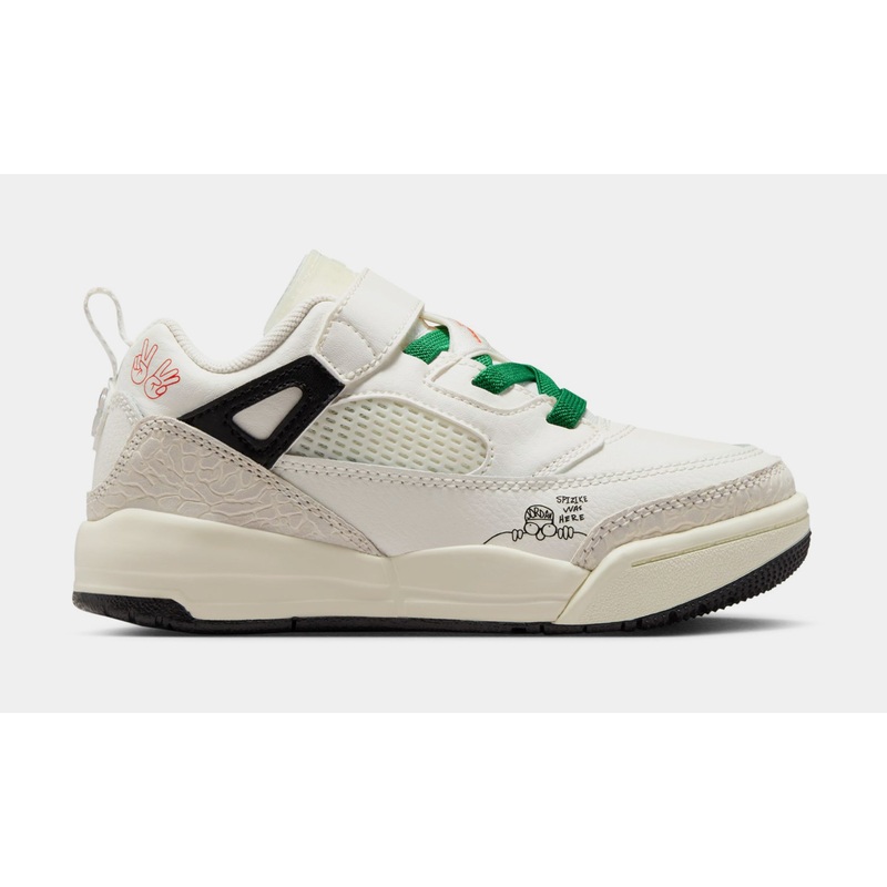 Spizike Low Preschool Lifestyle Shoes (Sail/Black/Pine Green/Orange)