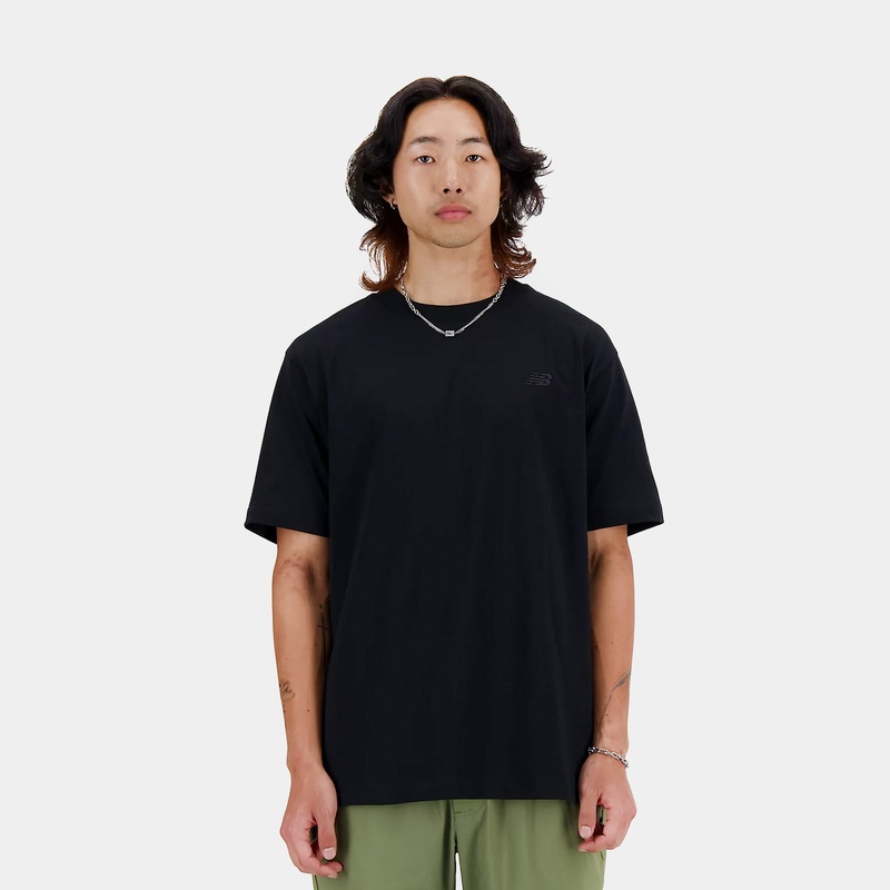 Athletics Cotton Mens Short Sleeve Shirt (Black)