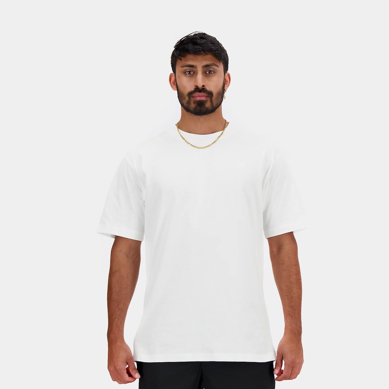 Athletics Cotton Mens Short Sleeve Shirt (White)