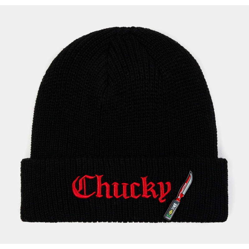 Chucky Knife Beanie Mens Hat (Black/Red)