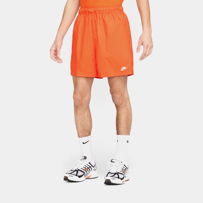 Club Woven Flow Mens Shorts (Safety Orange/White)