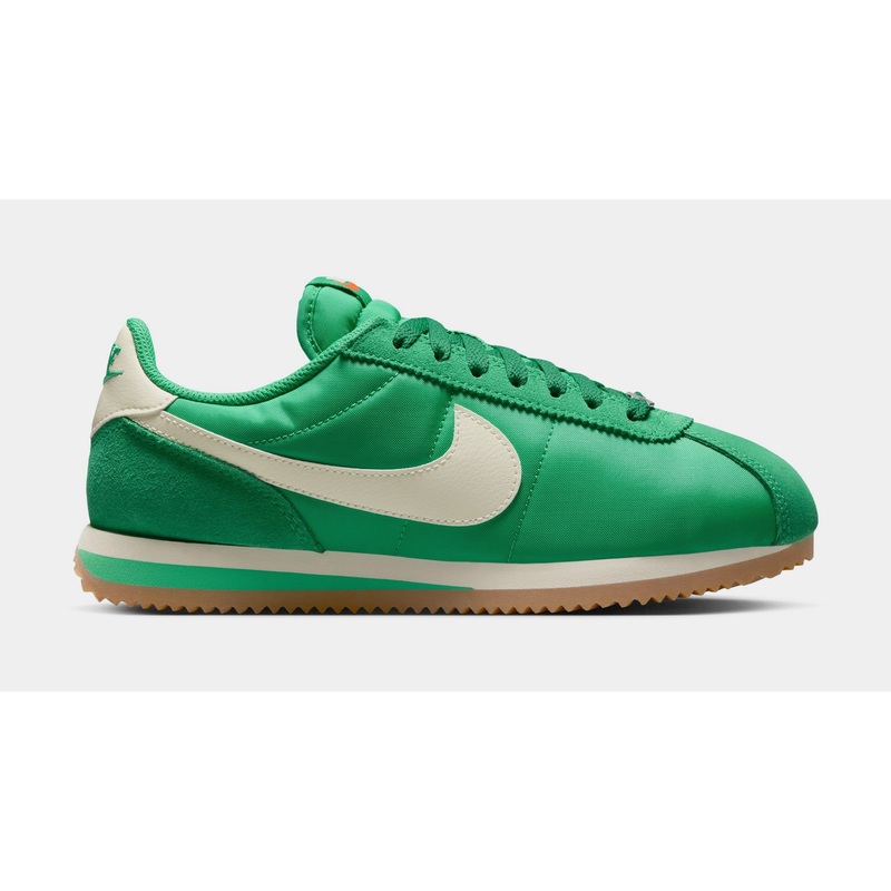 Cortez Textile Womens Lifestyle Shoes (Stadium Green/Safety Orange/Gum Light Brown/Coconut Milk)