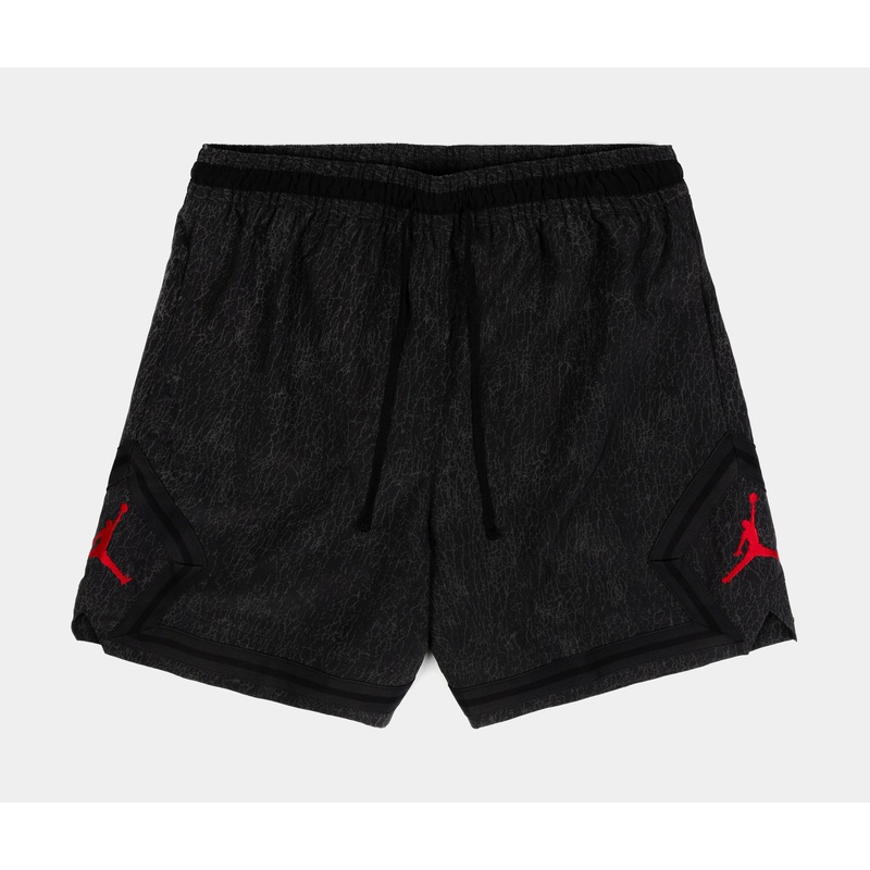 Diamond Woven Mens Shorts (Black/Gym Red)