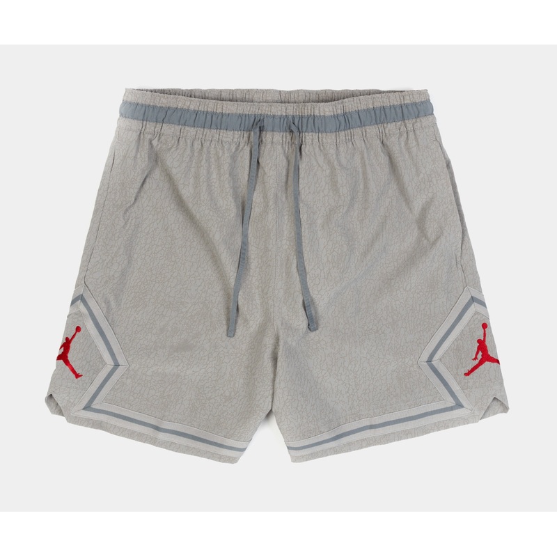 Diamond Woven Mens Shorts (Medium Grey/Gym Red)