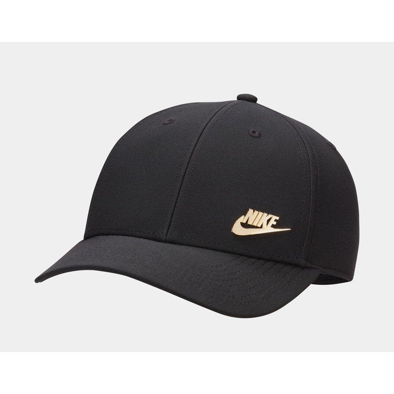 Dri Fit Club Metal Logo Cap Mens Hat (Black/White)