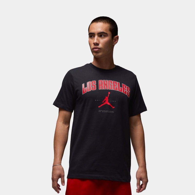 LA City Jumpman Mens Short Sleeve Shirt (Black/Red)