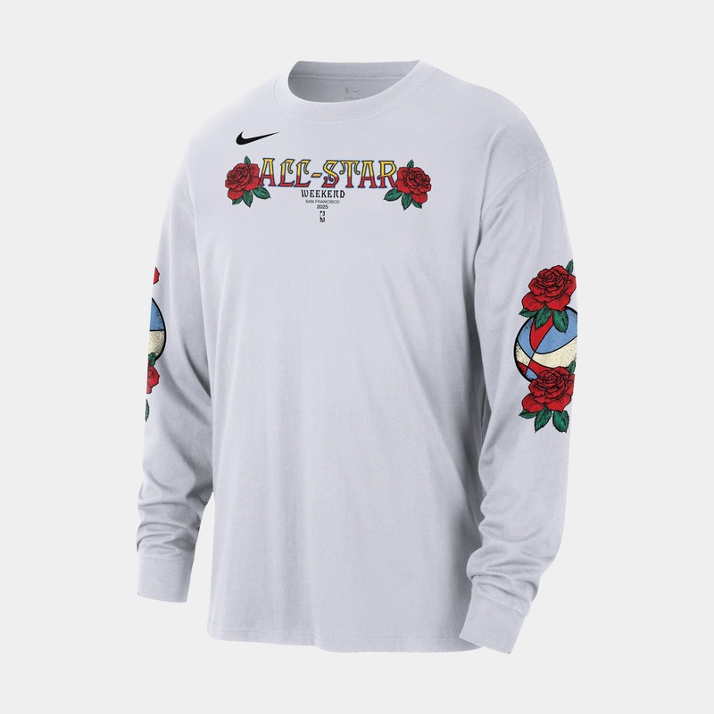 Max 90 2025 All Star Weekend Mens Long Sleeve Shirt (White/Red)