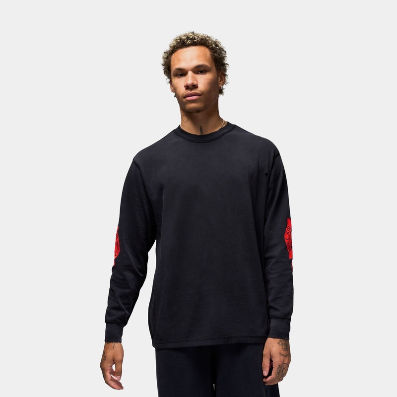 Rare Air Mens Long Sleeve Shirt (Black/Chile Red)