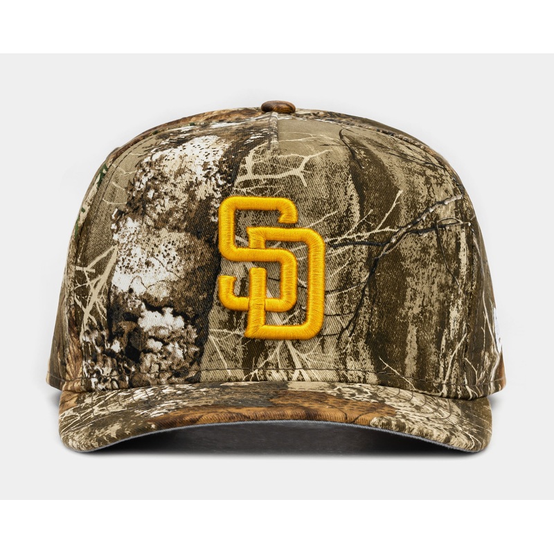 San Diego Padres Camo 950AF Snapback Mens Hat (Brown/Yellow)