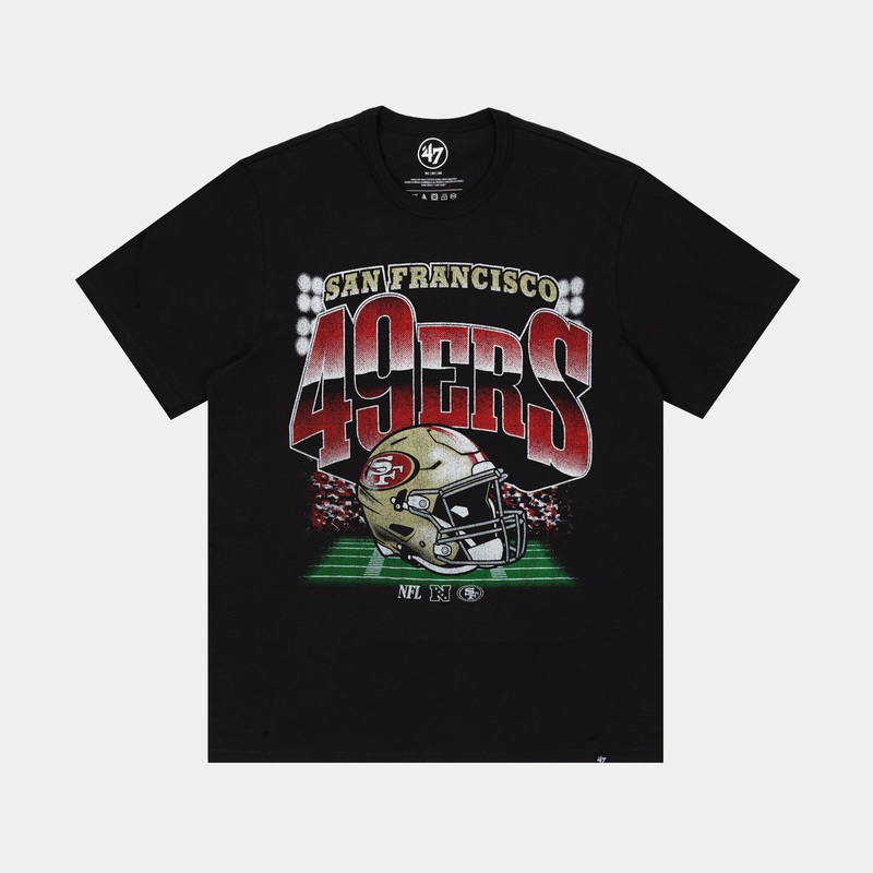 San Francisco 49ers Blindside ’47 Franklin Mens Short Sleeve Shirt (Black/Red)