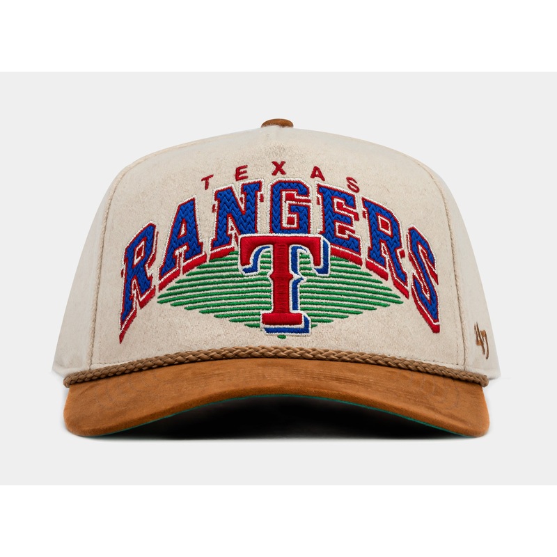 Texas Rangers Wool Rope Snapback Mens Hat (Beige/Purple)